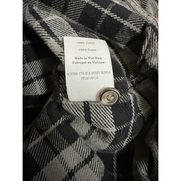 EVERLANE Men’s Black & Gray Cotton Plaid Button Up Shirt Long Sleeve Size Small - Picture 10 of 10